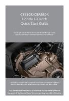 Honda CB650R E-Clutch Quick Start Guide EN 2024